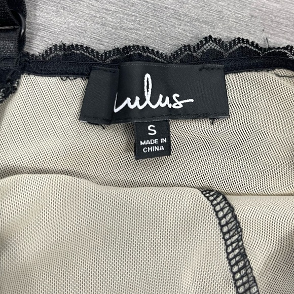 Lulu's Dance For You Black and Nude Lace Bodysuit Sexy Lingerie T Strap Plunge S - Picture 5 of 15